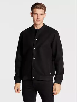 Бомбер стандартного кроя Solid, черный