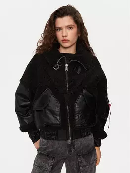 Бомбер свободного кроя Alpha Industries, черный