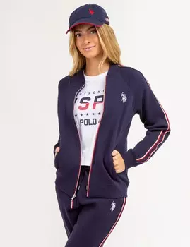 Бомбер U.S. Polo Assn. Full Zip Signature Stripe, темно-синий