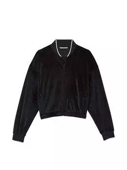 Бомбер Victoria's Secret Velour Ribbed, черный
