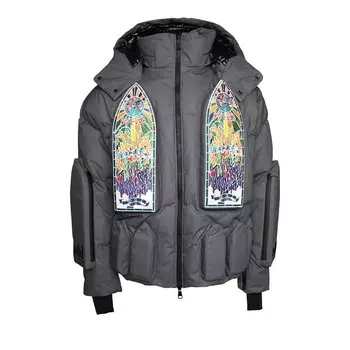 Бомбер Who Decides War x Add Down со съемным капюшоном, цвет Серый