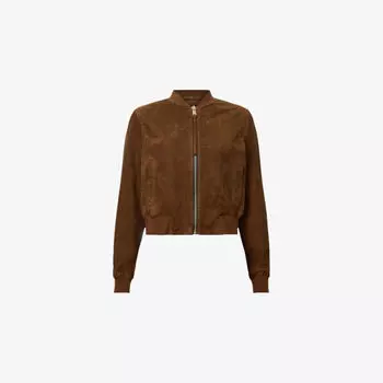 Бомбер замшевые Allsaints Orten, коричневый
