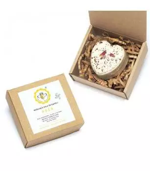 Бомбочка для ванны, РОЗА, игристая, ароматная, сердце, 80 г, Miodowa Mydlarnia