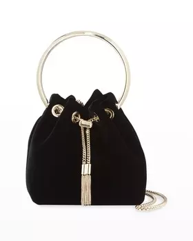 Bon Bon Velvet с металлической ручкой Jimmy Choo