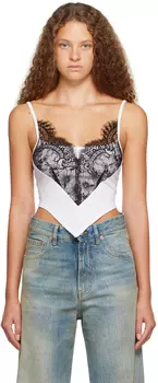 BONBOM Бело-черная кружевная майка