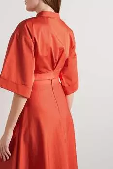 BONDI BORN + NET SUSTAIN Укороченный топ из хлопкового сатина Levera, ярко-оранжевый