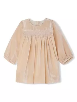 Bonpoint бархатное платье Felicie, нейтральный цвет