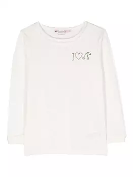 Bonpoint блузка с бисером, белый