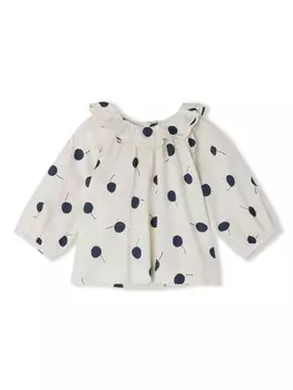 Bonpoint блузка Taj с принтом вишни, белый