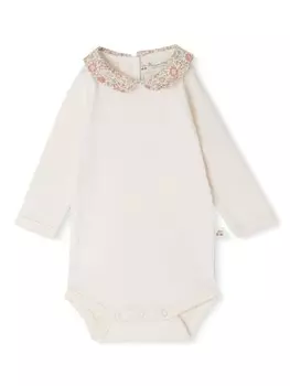 Bonpoint боди Cygne с цветочным принтом, нейтральный цвет