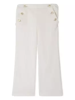 Bonpoint брюки широкого кроя Gaetane с пуговицами, нейтральный цвет