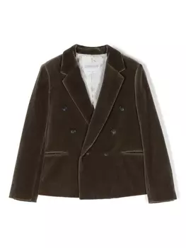 Bonpoint двубортный пиджак с заостренными лацканами, зеленый