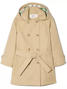 Тренч двубортный с капюшоном Bonpoint , нейтральный