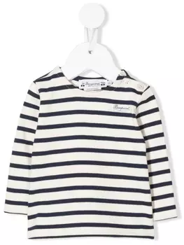 Bonpoint джемпер с вышитым логотипом, нейтральный цвет