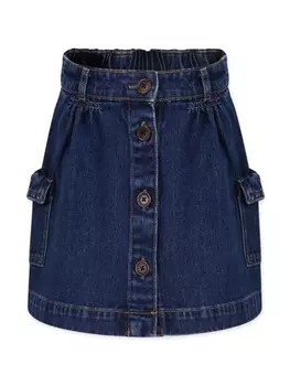Bonpoint джинсовая мини-юбка А-силуэта, синий