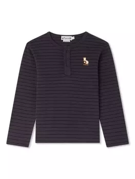 Bonpoint футболка Gaston в полоску с длинными рукавами, фиолетовый