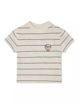 Bonpoint футболка Gaye в полоску, нейтральный цвет