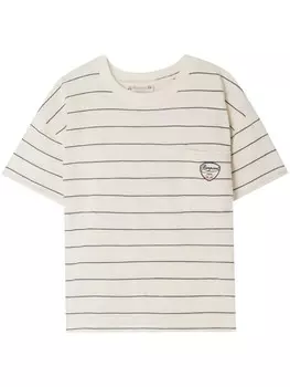 Bonpoint футболка Gio в полоску, нейтральный цвет