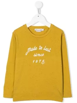 Bonpoint футболка с длинными рукавами и надписью, желтый