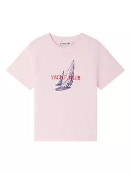 Bonpoint футболка с логотипом, розовый