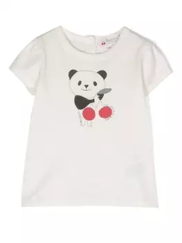 Bonpoint футболка с принтом, белый