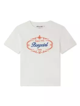 Bonpoint футболка Thibald с вышитым логотипом, белый