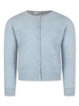 Bonpoint кардиган из кашемира ажурной вязки, синий