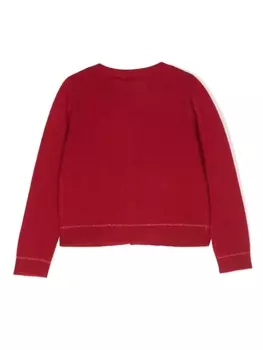 Bonpoint кардиган с вышивкой, красный