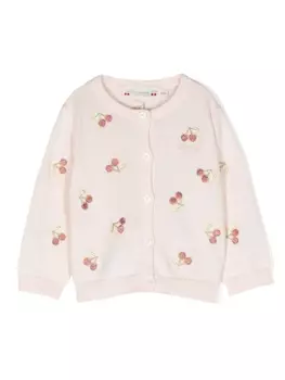 Bonpoint кардиган с вышивкой, розовый