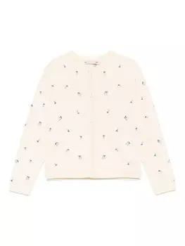 Bonpoint кардиган с вышивкой, желтый