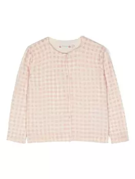 Bonpoint кардиган в клетку, нейтральный цвет