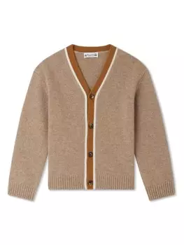 Bonpoint кашемировый кардиган Garfield с полосками, нейтральный цвет