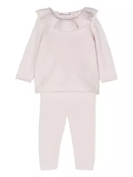 Bonpoint кашемировый спортивный костюм Anisa с оборками, розовый