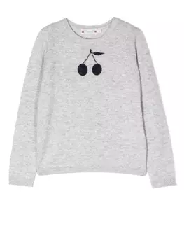 Bonpoint кашемировый топ с принтом, серый