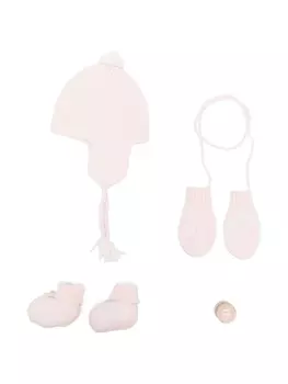 Bonpoint комплект из шапки и шарфа, розовый