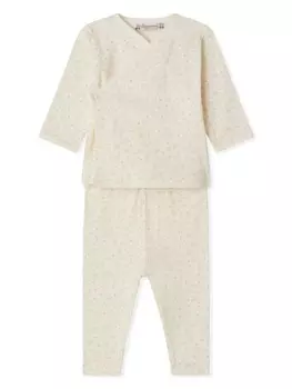 Bonpoint комплект из топа и брюк с принтом, нейтральный цвет