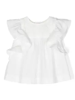 Bonpoint однотонная блузка, белый