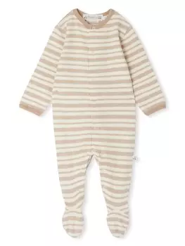 Bonpoint пижама Golfo в полоску, нейтральный цвет