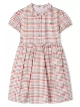 Bonpoint платье Genereuse в клетку, белый