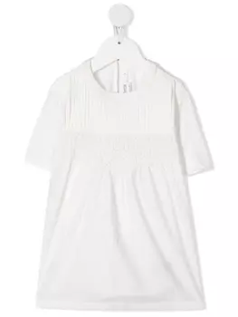 Bonpoint платье из джерси с плиссировкой, нейтральный цвет