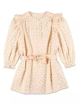 Bonpoint платье из хлопка с принтом вишни Tosca, нейтральный цвет