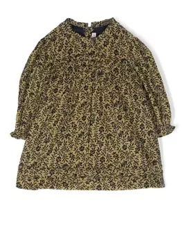 Bonpoint платье с цветочным принтом, нейтральный цвет