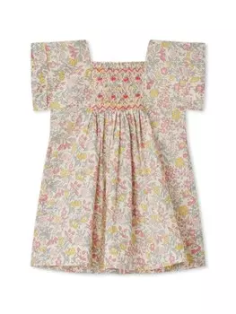 Bonpoint платье с цветочным принтом, синий