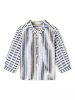 Bonpoint полосатая рубашка Malo, синий