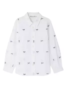 Bonpoint поплиновая рубашка, белый