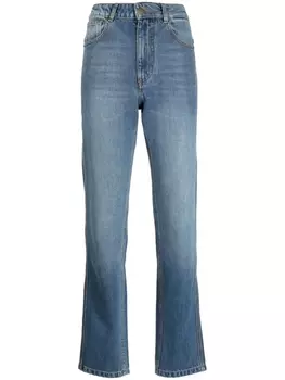 Bonpoint прямые джинсы с завышенной талией, синий