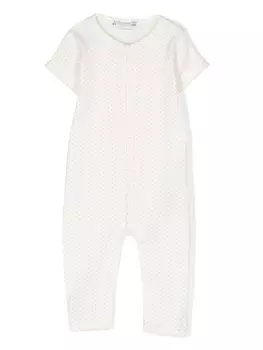 Bonpoint ромпер с короткими рукавами и узором в горох, белый