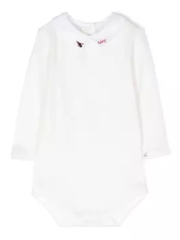 Bonpoint ромпер с вышивкой, белый