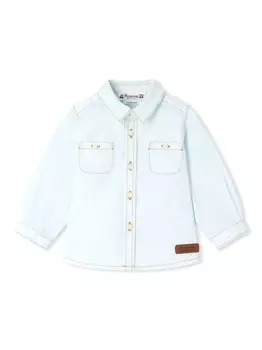 Bonpoint рубашка Mico из смесового хлопка, синий