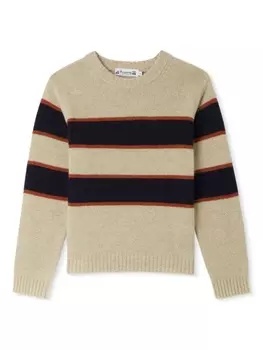 Bonpoint шерстяной джемпер с полосками, нейтральный цвет